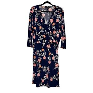 Lane Bryant Coquette Floral Faux‎ Wrap Dress Womens Size 22/24 Dark Academia